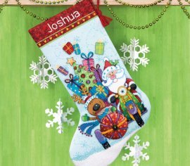 Santa's Sidecar Stocking 70-08867 DIMENSIONS