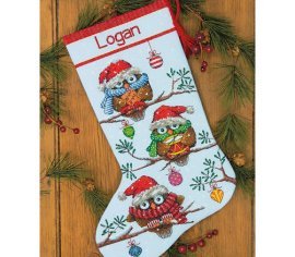 Holiday Hooties Stocking 70-08951 DIMENSIONS