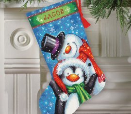 Полярная парочка//Polar Pals Stocking 71-09153 DIMENSIONS