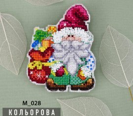Магніт Новорічний гном М_028 Кольорова