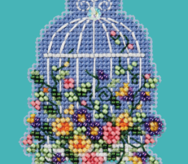 Floral Birdcage Квіткова пташина клітка MH182416 Mill Hill вишивка хрестиком | Набір | Купити - Салон рукоділля Давайте створимо шедевр разом!