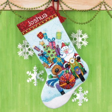 Santa's Sidecar Stocking 70-08867 DIMENSIONS