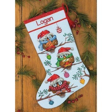 Holiday Hooties Stocking 70-08951 DIMENSIONS