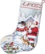 Snowman and Santa Stocking L8016 LETISTITCH