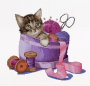 Sewing Basket Kitten / Кошеня в швейному кошику T736A Thea Gouverneur - Салон рукоділля