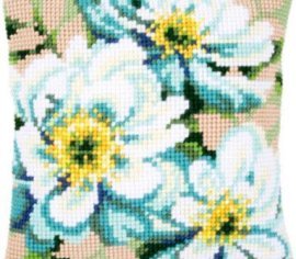 Japanese anemones II Японські анемони II PN-0148718  VERVACO Подушка вышивка крестом | Набор | Купить - Салон рукоделия — Давайте создадим шедевр вместе