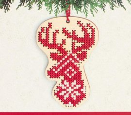 Deer Wood Ornament 72-76057 DIMENSIONS