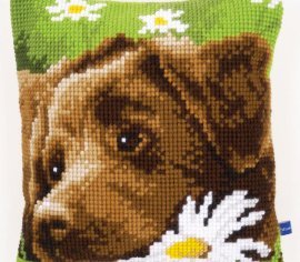 Chocolate Labrador Шоколадний лабрадор PN-0153855 VERVACO Подушка вышивка крестом | Набор | Купить - Салон рукоделия — Давайте создадим шедевр вместе