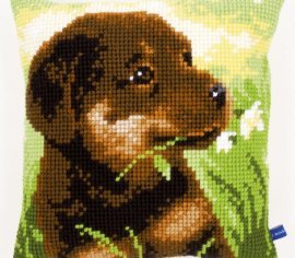 Rottweiler Puppy  Цуценя ротвейлера PN-0150689  VERVACO Подушка вышивка крестом | Набор | Купить - Салон рукоделия — Давайте создадим шедевр вместе