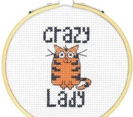 «Crazy Cat Lady» (Божевільна котяча пані) 72-74831 DIMENSIONS - Набір для вишивання хрестиком | Салон рукоділля