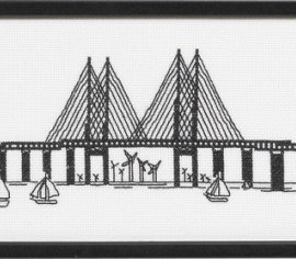 Мост. Графика The Øresund Bridg 92-4328 Permin