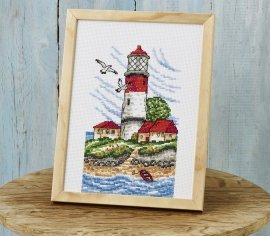 Маяк на острові Lighthouse on the Island 92-6150 Permin - Набір для вишивання хрестиком | Салон рукоділля