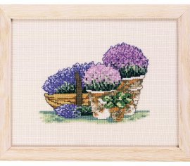  Лавандові горщики Lavenderpot 92-6314 Permin - Набір для вишивання хрестиком | Салон рукоділля