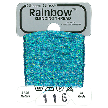 Металізована нитка 32 м Rainbow Blending Thread 116 Iridescent Blue RBT116 Glissen Gloss | Купити - Салон рукоділля