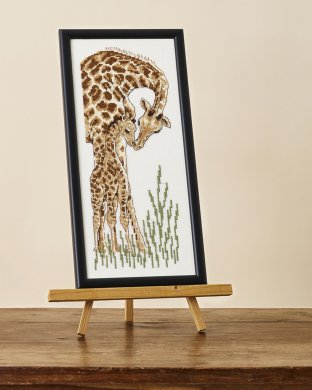 Жираф із жирафенятком Giraffe with Youngling 12-6138Permin - Набір для вишивання хрестиком | Салон рукоділля