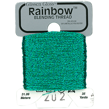 Металізована нитка 32 м Rainbow Blending Thread 202 Light Teal Blue RBT202 Glissen Gloss | Купити - Салон рукоділля