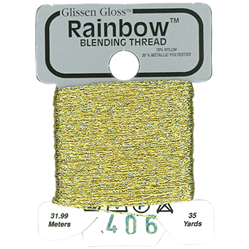 Металізована нитка 32 м Rainbow Blending Thread 406 Gold RBT406 Glissen Gloss | Купити - Салон рукоділля