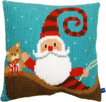 Happy santa Щасливий Санта PN-0155869 Подушка вышивка крестом | Набор | Купить - Салон рукоделия — Давайте создадим шедевр вместе