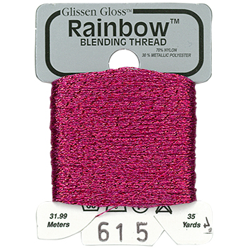 Металізована нитка 32 м Rainbow Blending Thread 615 Azalea RBT615 Glissen Gloss | Купити - Салон рукоділля