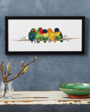 Lovebirds 92-5314 Permin - Набір для вишивання хрестиком | Салон рукоділля