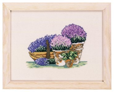  Лавандові горщики Lavenderpot 92-6314 Permin - Набір для вишивання хрестиком | Салон рукоділля