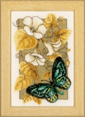 Метелик в квітах PN-0144802 Vervaco вишивка хрестом | набір | Купити - Салон рукоділля - Давайте створимо шедевр разом! 