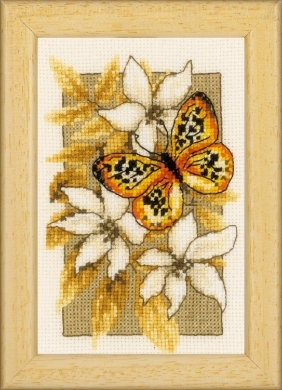 Метелик в квітах PN-014494 Vervaco вишивка хрестом | набір | Купити - Салон рукоділля - Давайте створимо шедевр разом! 