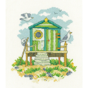 Green Beach Hut / Зелений береговий будиночок H1746 Heritage Crafts - Салон рукоділля 