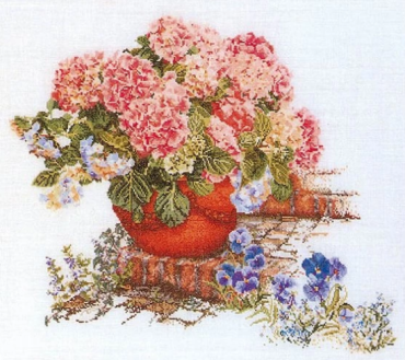 Hydrangea & Pansies / Гортензії та братки  T2078 Thea Gouverneur - Салон рукоділля